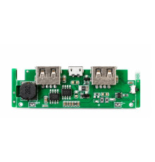 Модуль PowerBank на платі 2 USB/MicroUSB 5В 2А