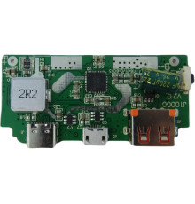 Модуль PowerBank на платі 1 USB/MicroUSB/Type-C 5В 1A