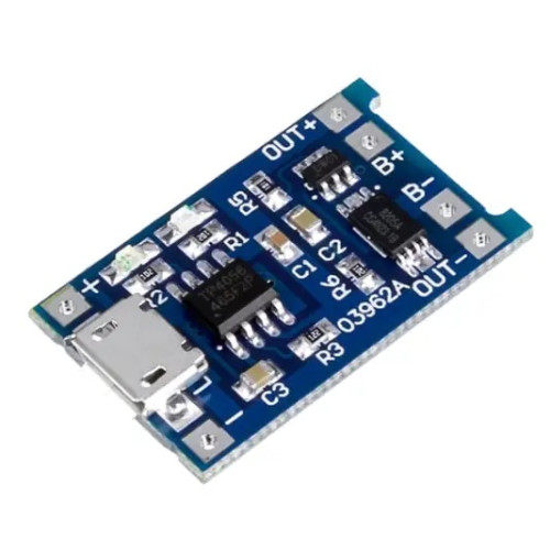 МОДУЛЬ ЗАРЯДА TP4056 ДЛЯ LI-ION АККУМУЛЯТОРА 5V 1А ВХОД MICRO-USB С ФУНКЦИЕЙ ЗАЩИТЫ АККУМУЛЯТОРА