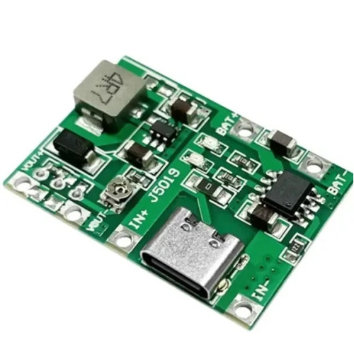 Модуль заряджання та підвищуючий перетворювач DC-DC J5019 5В 2А microUSB для Li-Ion акумулятора