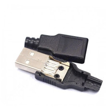 Штекер Вилка USB тип A на кабель у корпусі