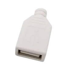 Гніздо USB тип A на кабель у корпусі Біле