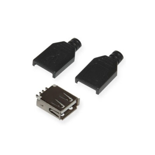 Роз'єм USB тип A на кабель у корпусі чорний